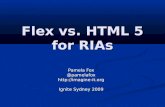Flex vs. HTML5 for RIAs - 123seminarsonly.com · HTML5 proposes native support for that. Persistent Connections ... everyone has to worry about mobile support. Or lack thereof…