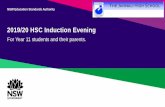 2019/20 HSC Induction Evening - Jannali › content › dam › doe › sws › ... · 2019-10-21 · NSW Education Standards Authority Purpose of this presentation 2019/20 HSC Induction