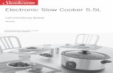 Electronic Slow Cooker 5 - hndg › www2... · Removable Power Cord Added convenience for serving at the dinner table. Cool Touch Handles and Lid Knob Allows you to lift and carry