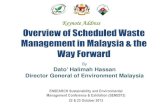 Keynote Address Overview of Scheduled Waste Management in ...ensearch.org/wp-content/uploads/2013/10/KEYNOTE... · Management in Malaysia & the Way Forward ENSEARCH Sustainability