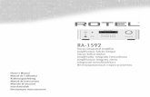 RA‑1592 - Rotel · 2 RA-1592 Stereo Integrated Amplifier Notice The RS232 connection should be handled by authorized persons only. WARNING: There are no user serviceable parts inside.Refer