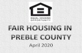 Fair Housing in Preble County · –Landlords or Real Estate agents saying: ... • Setting different terms or conditions for purchasing a loan • Provides protection for persons