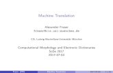Alexander Fraser fraser@cis.uni-muenchen.de SoSe 2017fraser/morphology_2017/... · 2017-07-03 · A brief history Machine translation was one of the first applications envisioned