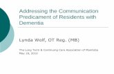 Exploring Communication with Persons with Dementia Predicamen… · Speech Accommodation Theory (SAT) How do we modify our speech when talking to others? Three aspects to interpersonal