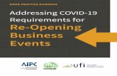 Requirements for Re-Opening Business Events - UFI · Carlos Moreno Clemente | Head of Mobility, Fira Barcelona Sunil Govind | Senior Director Facility Management & Operations, Bangalore
