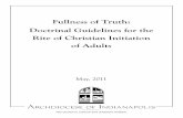 Fullness of Truth: Doctrinal Guidelines for the Rite of ... · The goal of Fullness of Truth: Doctrinal Guidelines for the Rite of Christian Initiation of Adults is to lay out a ...