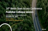 Publisher Colloquy session€¦ · social media and web-based media to track online attention. Citations. Captures references ... driven by new, digital tools for scientific collaboration,