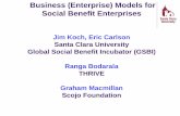 Business (Enterprise) Models for Social Benefit Enterprises… · 2017-07-18 · Examples of Business Models for Social Benefit Enterprises • THRIVE THRIVE provides low-cost LED