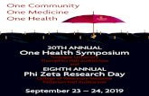One Community One Medicine One Health...The Symposium’s theme, “One Community, One Medicine, One Health” , acknowledges the continuous focus of the One Health Triad on healthy