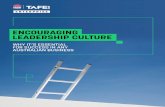 ENCOURAGING LEADERSHIP CULTURE · managers investing heavily in developing their teams, leading with a “talent-first” culture. Most companies and organisations already recognise