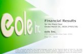 Financial Results...eole Inc. (TSE Mothers, Securities Code: 2334) May 21, 2020 Financial Results for the Fiscal Year Ended March 31, 2020 (FY03/20) Unless otherwise specified, this