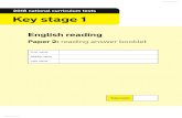2018 national curriculum tests Key stage 1€¦ · English reading Paper 2: reading answer booklet 2018 national curriculum tests Key stage 1 Total marks First name Middle name Last