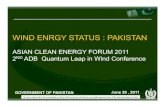 WIND ENRGY STATUS : PAKISTAN · Oil and Gas Development Company Limited (OGDCL) Oil Marketing Companies (OMCs) Provincial organizations. Renewable Energy Yearly increase in Energy