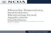 Minority Depository Institutions Mentoring Grant ... › files › publications › resources... · MDI Mentoring Grant Application Guidelines application information, selection process,