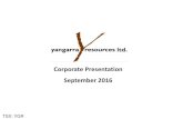 Corporate Presentation September 2016yangarra.ca/documents/YGR-2016-09-Presentation.pdf · Corporate Presentation September 2016. TSX: YGR 2 Corporate Snapshot 1) Price as at September