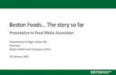 Beston Foods… The story so farbestonglobalfoods.com.au/app/uploads/2020/06/Beston-Foods...-the … · This presentation includes both information that is historical in character