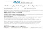 Balloon Ostial Dilation for Treatment of Chronic Rhinosinusitismedicalpolicy.bluekc.com/MedPolicyLibrary/Surgery... · 2020-02-20 · Balloon ostial dilation (also known as balloon