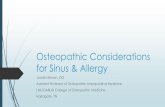 Osteopathic Considerations for Sinus & Allergy - OMT...Osteopathic Considerations for Sinus & Allergy Juanita Brown, DO Assistant Professor of Osteopathic Manipulative Medicine LMU