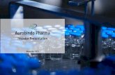 Investor Presentation - aurobindo.com€¦ · Aurobindo Pharma Limited – Investor Presentation Core Strengths 8 Scale & Diversity • Among Top 3 in >62% of commercial portfolio