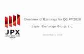 Overview of Earnings for Q2 FY2016 November 1, 2016. Overview of Earnings for Q2 FY2016 . Japan Exchange
