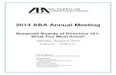 2014 ABA Annual Meeting - WordPress.com · Co-Sponsors: Business Law Section Nonprofit Organizations ... Section 501(c)(6) business leagues, professional and trade associations, like