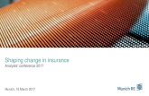 Analysts' conference 2017 · Analysts' conference 2017 6 Low interest rates Attrition of running yield –Munich Re (Group) Result impact1 approx. –€0.7bn Reserve releases without