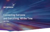 Connecting Everyone and Everything, All the Time · Connecting Everyone. and Everything, All the Time. 2 SAFE HARBOR STATEMENT ... WiFi Tx/Rx. Quad GSM PA. Precision GPS. SkyOne®