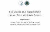 Expulsion and Suspension Prevention Webinar Series...Webinar Series on Expulsion and Suspension Practices in Early Learning Settings • Webinar 1: Basic Research, Data Trends, and