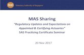 MAS Sharing - actuaries.org.sg · SAS Practising Certificate Seminar 20 Nov 2017. Agenda 2 •The work ahead ... Supplementary Slides on What Other Professional Bodies Did . ... Some