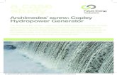 a case study - Eco Evolution comparison study Archimedes... · 2009-12-03 · a case study... Archimedes’ screw: Copley Hydropower Generator ... a Kaplan turbine and an Archimedes’
