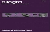 allegra 2013 hair and beauty salon equipment · Allegra furniture is covered under warranty for a period of twelve months from the date of purchase. All Allegra electrical items are