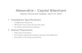 Alexandria –Capital Bikeshare · Alexandria –Capital Bikeshare Station Placement Update: April 13, 2012 • Installation Specifications – Configuration footprints – Off‐Street: