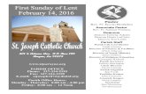 Deacons Deacon Tommy Adams Deacon Denis LaCroix Deacon …stjoerayne.org/wp-content/uploads/2016/02/467550.20160214.pdf · Saturday, March 19, 2016 Mass at 4:00 PM followed by Blessing