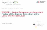 WANDEL: Water Resources as Important Factor of the Energy ... · Water-Energy Nexus – State of the art # Introduction research project WANDEL # Case study Concentrated solar power