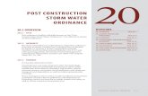 POST CONSTRUCTION STORM WATER ORDINANCE...(3) Establishing minimum post-construction storm water management standards and design criteria for the regulation and control of storm water