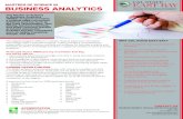 MASTERS OF SCIENCE IN BUSINESS ANALYTICS · PDF file BAN 693 - Business Analytics Capstone Project PROGRAM HIGHLIGHTS 1. Cutting-edge curriculum: The program offers courses covering