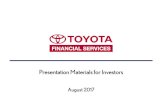Presentation Materials for Investors - Toyota · 2017 Kelley Blue Book Best Electric/Hybrid Buy of 2017 2017 Toyota Prius Prime 2017 Kelley Blue Book Best Resale Value Toyota No.