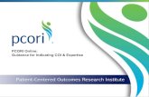 Indicating COI and Expertise - PCORI · PCORI LOGO PCORI Online: Merit Reviewer User Guide 5 3.Once logged in, you will be directed to the PCORI Online home page. All Merit Review