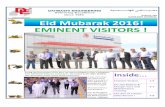 Volume 140 DAHBASHI JOURNAL Eid Mubarak 2016! EMINENT ... · Eid Mubarak 2016! Volume 140 DAHBASHI JOURNAL Inside... Eminent Visitors 1-6 On-site ˙a˝er˛ ˚ Charger Care and Maintenance