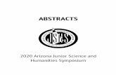 2020 AZJSHS Abstract Book v2 - Amazon S3 · The JSHS mission is: § promote research and experimentation in the sciences, engineering, and mathematics at the high school level §