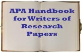 APA Handbook for Writers of Research Papers new home page/APA Handbook.pdf · Book, Reference multiple list authors In-text Reiter, D., & Stam, A. C. (2002). Democracies at war. Princeton,
