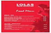 Lolas Spain Restaurant in Bournemouth – The best spanish ... · Lolas (Vodka Passion Fruit) Lalas Non Alcoholic (Lime. Soda & Juices) Bottle £3.50 £3.50 £3.50 £3.50 Gloss £650