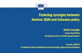 Fostering synergies between Horizon 2020 and Cohesion policy · 2019-11-27 · Regional Policy Purpose of Cohesion Policy (a reminder): Article 176 of the Treaty on the Functioning