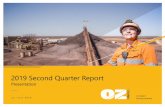 2019 Second Quarter Report · 2019-07-22 · Q1 Q2 Q3 Q4 Q1 Q2 Q3 Q4 Q1 Q2 2017 2017 2017 2017 2018 2018 2018 2018 2019 2019 (kt) (Cu %) UG Ore Hauled (LHS) UG Mined Grade (RHS) 0