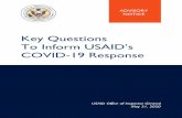 Key Questions to Inform USAID's COVID-19 Response...Nations Office for the Coordination of Humanitarian Affairs, World Food Programme, and other humanitarian partners that are participating