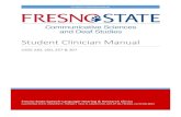 Student Clinician Manual - California State University, Fresno Student Clinician M… · STUDENT CLINICIAN MANUAL GOALS The goals of the Speech-Language-Hearing and Research Clinics