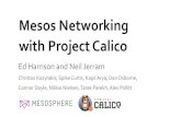 Mesos Networking with Project Calico · Mesos Networking Redux Per-container IP addresses Routable within and, if needed, outside the cluster No port conflicts Network isolation Based