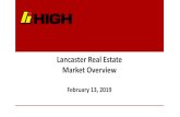 Lancaster Real Estate Market Overview · 2019-02-13 · Source: PWC, ULI; Emerging Trends in Real Estate 2019 Freddie Mac / Fannie Mae Experienced a 24% increase in loan production