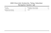 2005 Chevrolet Avalanche, Tahoe, Suburban Navigation System M · GENERAL MOTORS, GM, the GM Emblem, CHEVROLET, the CHEVROLET Emblem, and the names TAHOE and SUBURBAN, are registered
