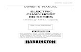 ELECTRIC CHAIN HOIST ED SERIES - Shupper-Brickle Eqmt › documents › HARRINGTON-HOISTS › ED3 Owners … · ANSI/ASME B30.16, “Safety Standard for Overhead Hoists”, OSHA Regulations